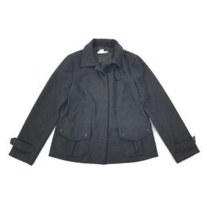 J.Crew Wool Blend Peacoat Size Small Women's Solid Black Casual Dress Coat